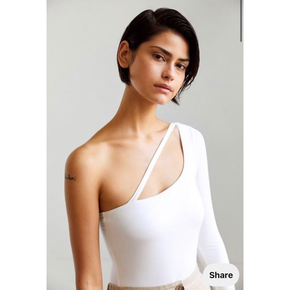 Out from under cut out one shoulder bodysuit